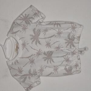 Preloved Jessica Simpson Girl's White/Tropical 2 Piece Set Shirt/Shorts Size 4T